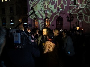 Almeida en la manifestación de Barcelona